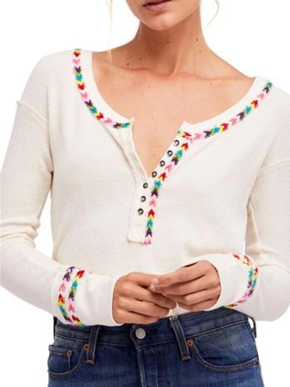 Free People Rainbow Thermal Tee
In Ivory